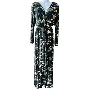 Women's Plus Size Camo Army Military Boho Jersey Stretch Maxi Dress Sz 1X Boutiq